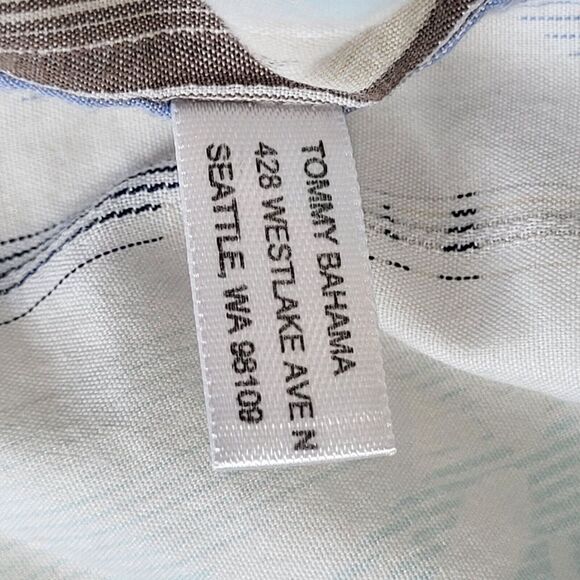 Tommy Bahama Long Sleeve Button-Up Shirt Mens L Striped Floral Cotton Silk Blend - Picture 15 of 16